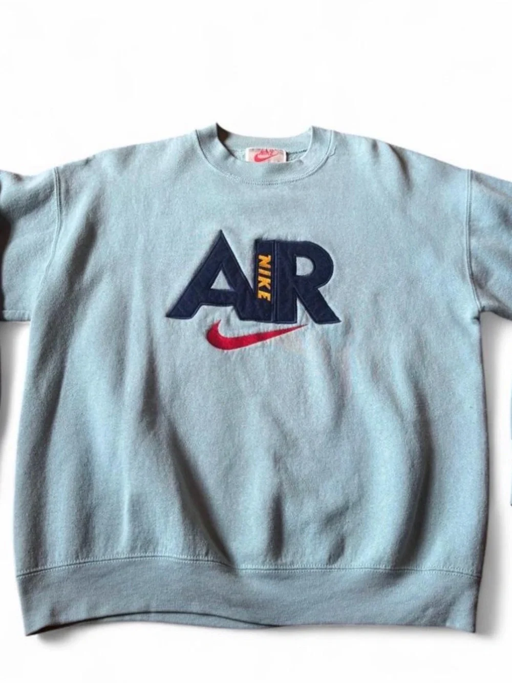 🔥 RARE VINTAGE 90s NIKE AIR CENTER LOGO SPELL OUT CREWNECK 🔥